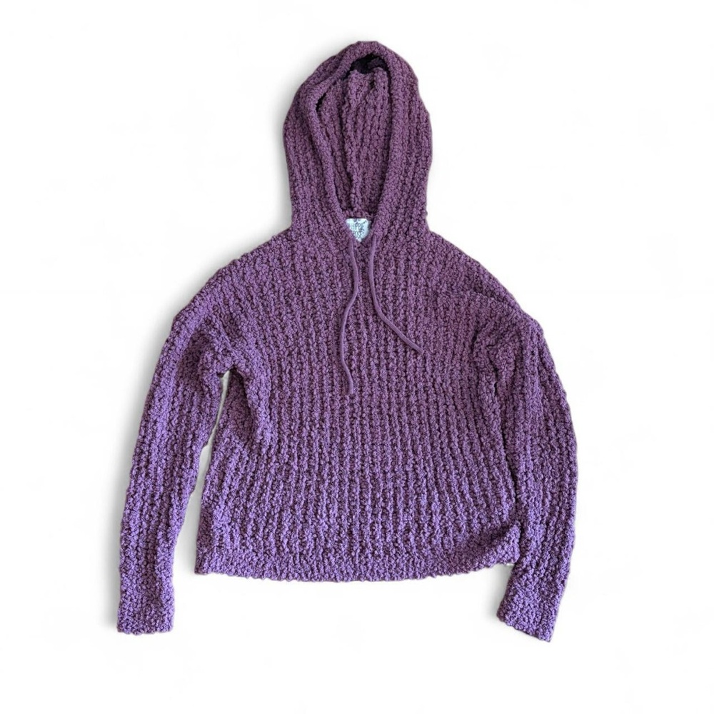 Hippie Rose Textured Knit Sweater in Purple